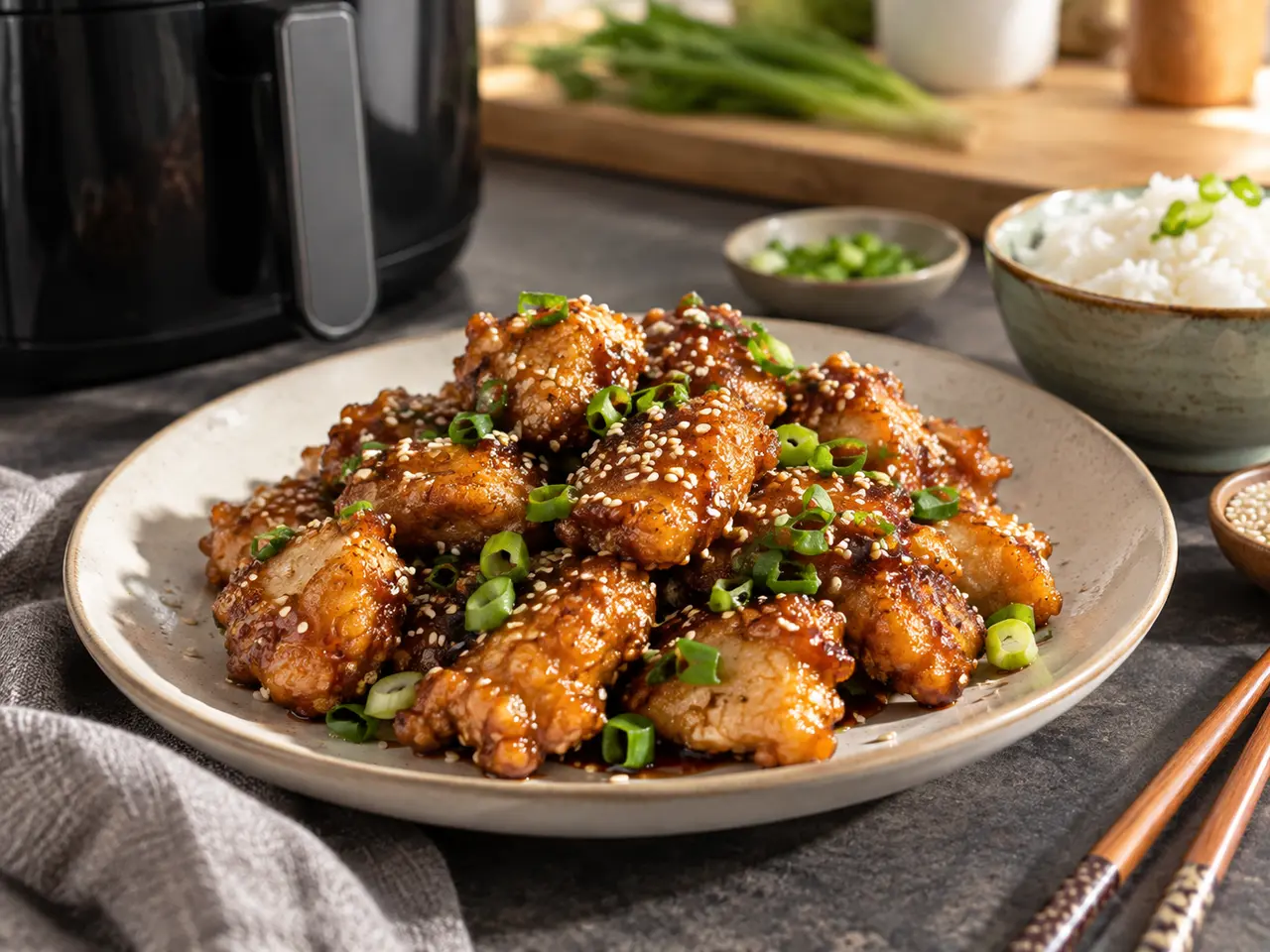 Bouchees poulet sesame airfryer