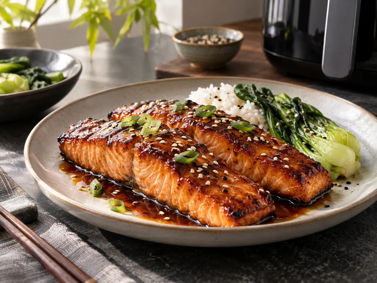 Saumon teriyaki airfryer